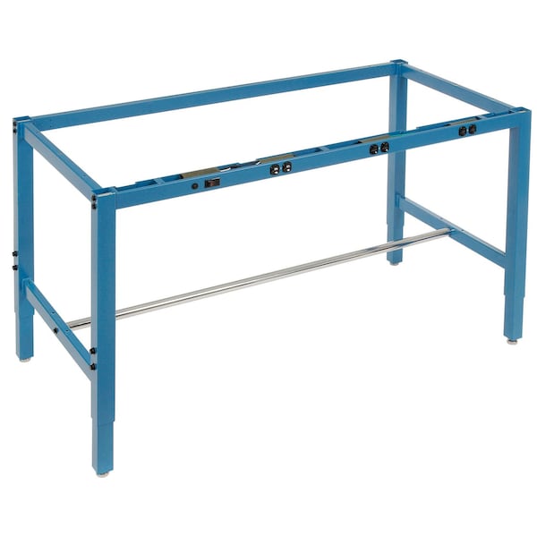 Global Industrial Workbench Frame W/ Adjustable Leg & Power Apron, 93-5/8inW x 27-9/16inD, Blue 249607BBL - main